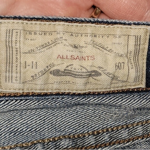 ALL SAINTS Ashby Low Rise Skinny Fit Distressed Jeans Size W27 - Picture 11 of 12